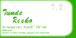 tunde risko business card